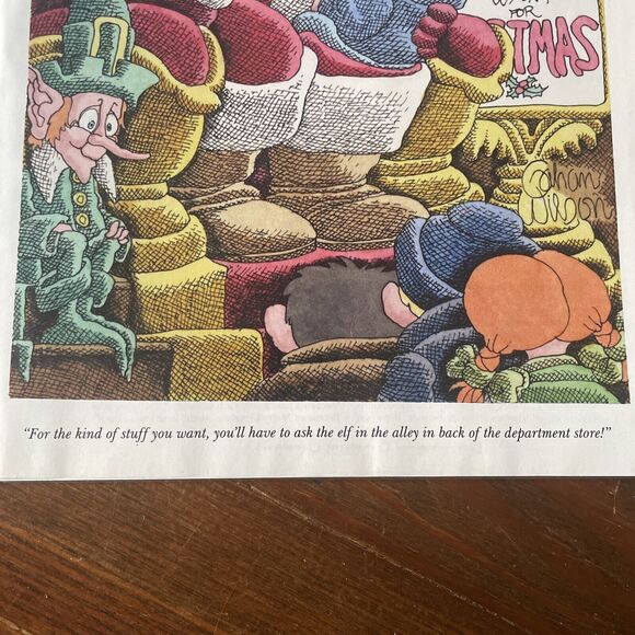 2013 Gahan Wilson Playboy Magazine Cartoon Santa Elf Christmas 8" x 11" - Picture 5 of 6